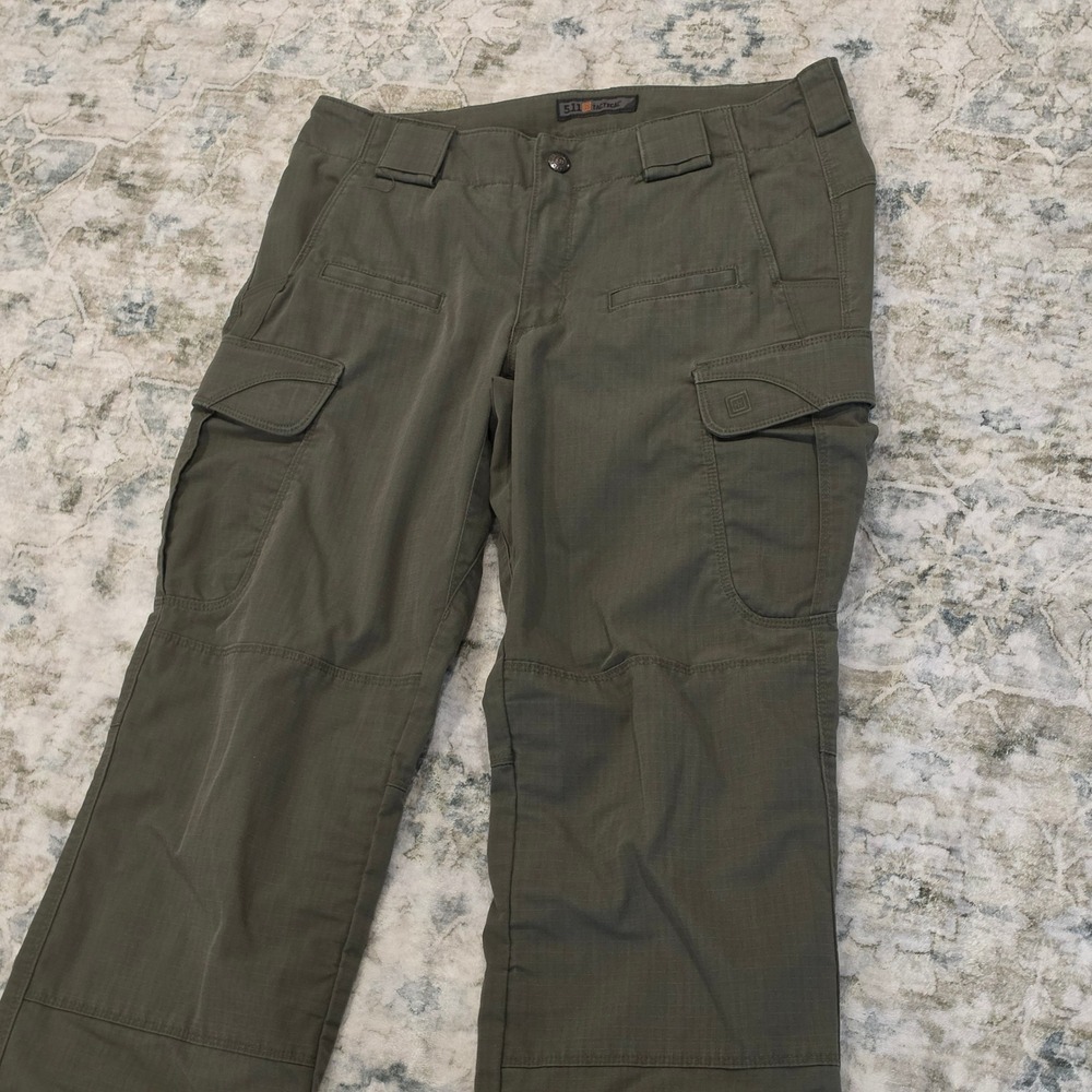 5.11 Tactical Women 10 Regular Ranger Green Ripstop Cargo Pants Straight Leg